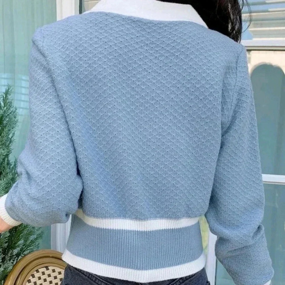 Contrast Trim Button Front Cardigan - Picture 4 of 5